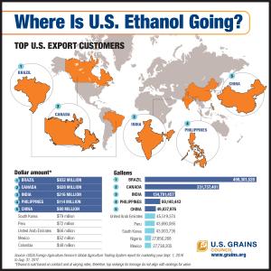 image of an infographic on the Top Ethanol Export Countries