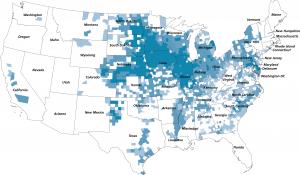 US map of corn production