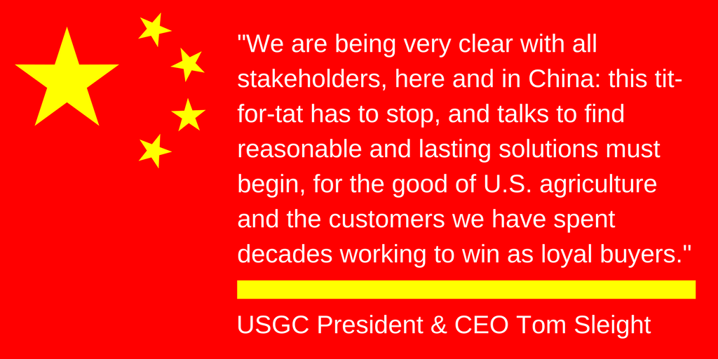 USGC quote on China duties on U.S. sorghum