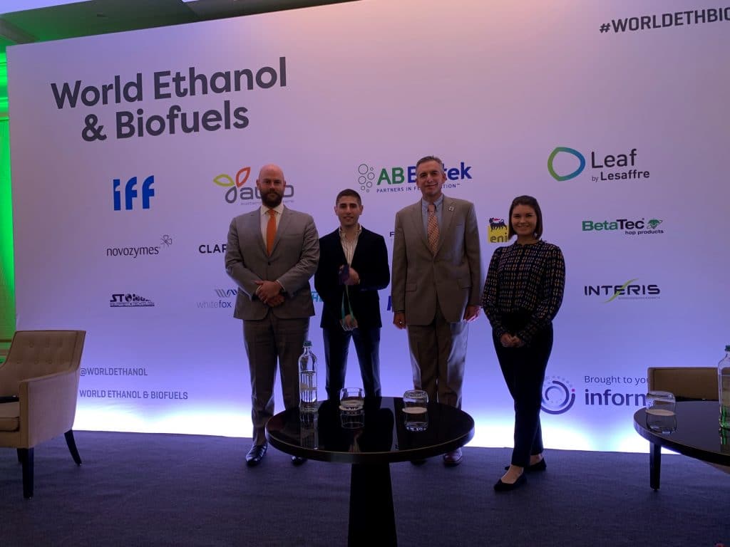 From left to right, Brian Healy, U.S. Grains Council (USGC) director of global ethanol market development, Jad Wakileh, USGC's Middle East and Africa representative, Josh Roe, USGC ethanol A-Team member and Isabelle Ausdal, USGC manager of ethanol trade policy and economics, recently visited the European Union and the United Kingdom to meet with key ethanol industry representatives. The group also attended a global biofuels conference while there.