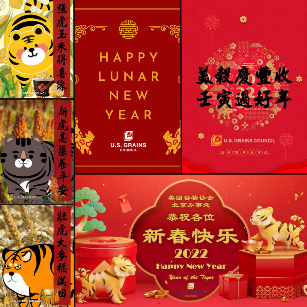 an image of several lunar new year graphics together in one space