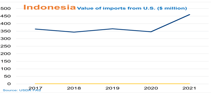 Graph of Indonesia imports from US